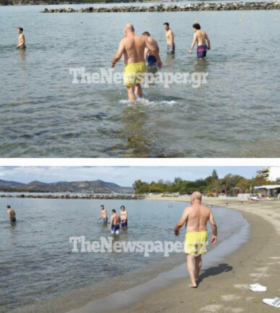 Ο Αχιλλέας Μπέος έκανε βουτιά στον Άναυρο Βόλου λέγοντας πως τα νερά είναι πεντακάθαρα