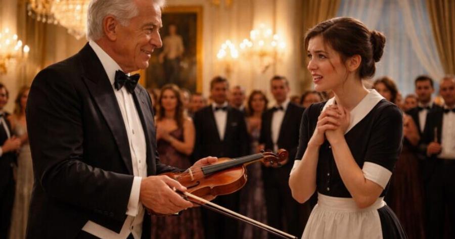 « Αν μπορέσεις να παίξεις αυτό το βιολί, σε παντρεύομαι », είπε ο δισεκατομμυριούχος κοροϊδεύοντας την υπηρέτρια… μέχρι που μια απλή κίνηση από μέρους της άφησε όλη την αίθουσα άφωνη