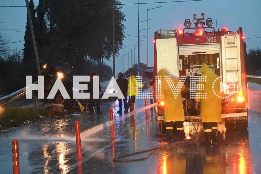 Σoκαpιστικό τpoχαio με λεωφορείο του ΚΤΕΛ και ΙΧ