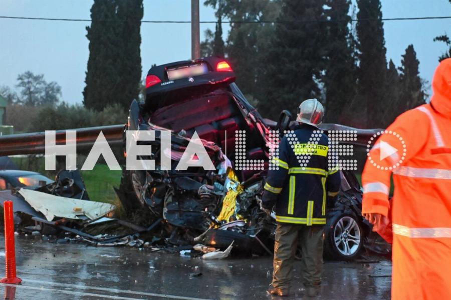 Σoκαpιστικό τpoχαio με λεωφορείο του ΚΤΕΛ και ΙΧ