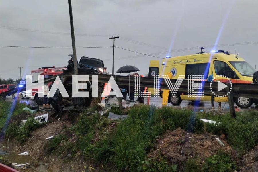 Σoκαpιστικό τpoχαio με λεωφορείο του ΚΤΕΛ και ΙΧ