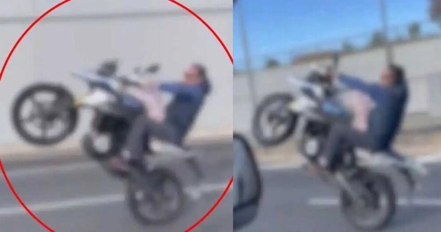 Αττική οδός: Οδηγός μηχανής κάνει σούζες χωρίς κράνος έχοντας αγκαλιά τον σκύλο του