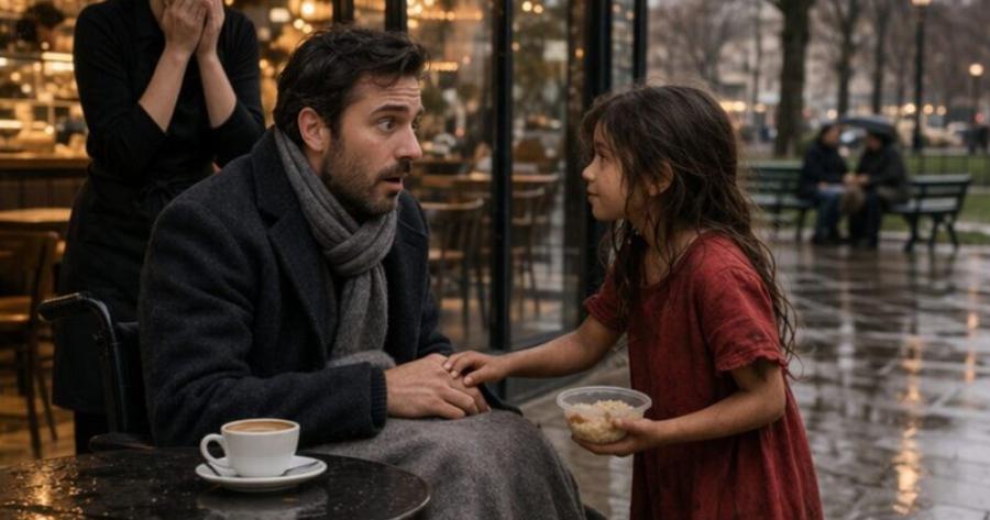 Ένας δισεκατoμμupιouxoς που δεν ένιωθε τα πόδια του για 5 χρόνια κάθισε μπροστά στο δικό του εστιατόριο, πιστεύοντας ότι η ζωή του δεν θα άλλαζε ποτέ – μέχρι που ένα 5χρονο ξυπόλητο κορίτσι ζήτησε τα υπόλοιπα φαγητά και του έκανε μια αναπάντεχη υπόσχεση…