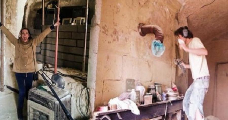 Αυτό το ζευγάρι αγόρασε μια σπηλιά για 1€ και την μετέτρεψε σε ένα απίστευτο μικρό σπίτι.