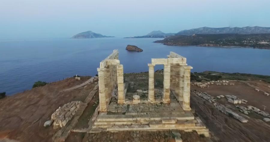 Ο επιβλητικός Ναός του Ποσειδώνα στο Σούνιο σε ένα βίντεο όπως δεν τον έχετε ξαναδεί