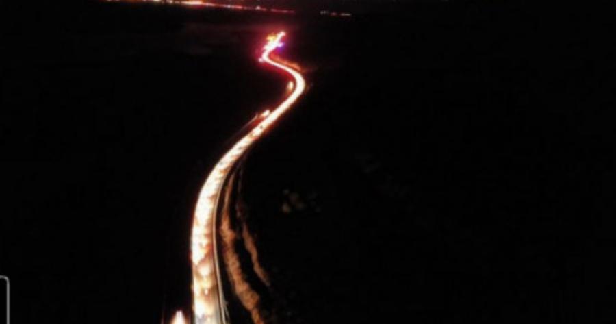 Drone καταγράφει το χάος στην εθνική οδό από την επιστροφή των εκδρομέων στην Αθήνα