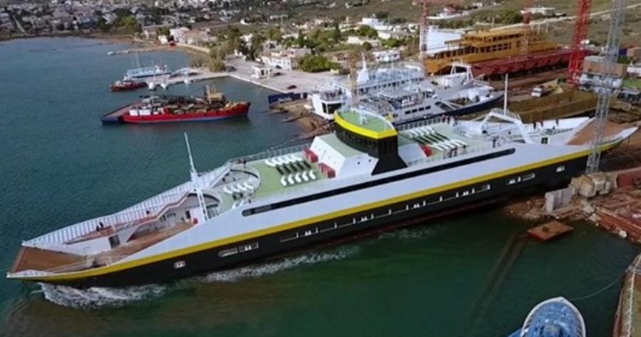 Δείτε ένα Οχηματαγωγό που Φτιάχτηκε από Ελληνικό Ναυπηγείο στη Σαλαμίνα