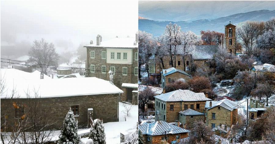 Υπέροχα! Έπεσαν τα πρώτα χιόνια στο μαγευτικό Νυμφαίο Φλώρινας.