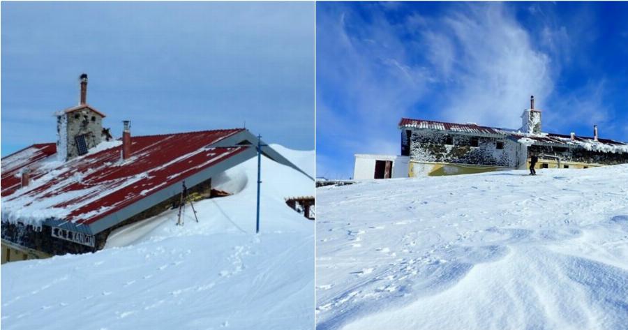 Τοπίο που κόβει την ανάσα στον Ομαλό – Το Καταφύγιο Καλλέργη σε… χειμερινές αποχρώσεις