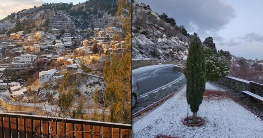 Το έστρωσε για τα καλά στα ορεινά χωριά της Κύπρου. Μαγευτικές εικόνες βγαλμένες από παραμύθι