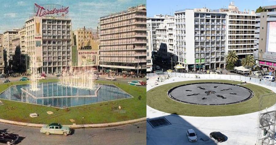 Πλατεία Ομονοίας όπως παλιά: Μπήκε το γρασίδι γύρω από το σιντριβάνι