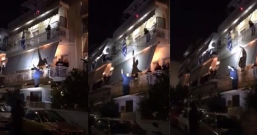 Καραντινά στην Ελλάδα: Ανέβηκε πάνω σε υπόστεγο και χόρεψε τσιφτετέλι σε όλη την γειτονιά-ΒΙΝΤΕΟ
