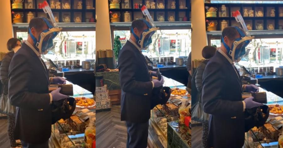 Κηφισιά: Φόρεσε μάσκα θαλάσσης με αναπνευστήρα λόγω κορονοϊού