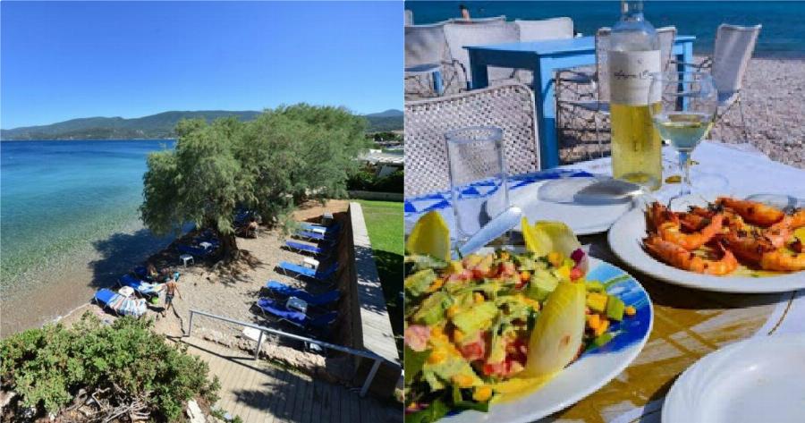 Απέχει 65 λεπτά από την Αθήνα, έχει εκπληκτική παραλία με γαλανά νερά που τρως πάνω στο κύμα με 10 ευρώ