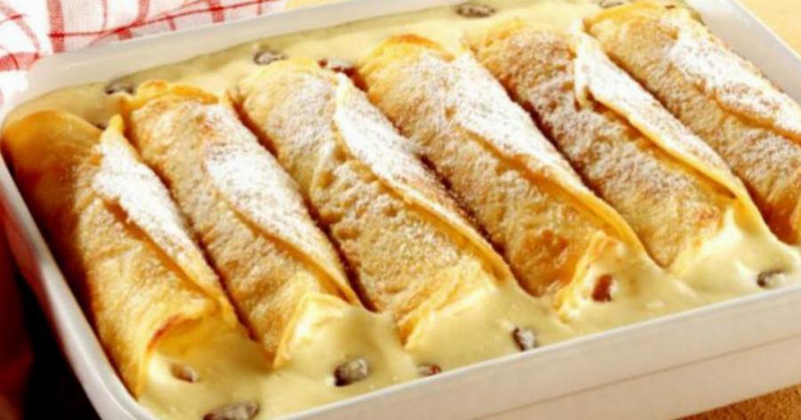 Συνταγή για κρέπες με κρέμα βανίλια που λιώνει στο στόμα, έτοιμες σε λίγα λεπτά, με ελάχιστο κόστος