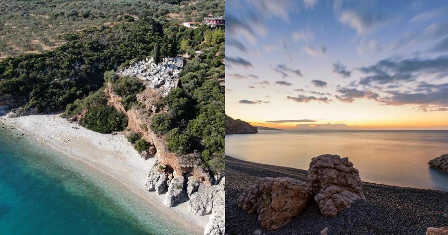 15′ από το Ναύπλιο, είναι, απομονωμένη, ονομάζεται Νεκροταφείο και εκεί θα κάνεις το καλύτερο μπάνιο της ζωής σου