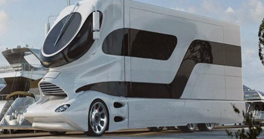 Τροχόσπιτο παλάτι: Έχει θερμαινόμενο πάτωμα, αφαιρούμενη οροφή, τζάκι, κοκτέιλ μπαρ και μέσα θυμίζει κρουαζιερόπλοιο