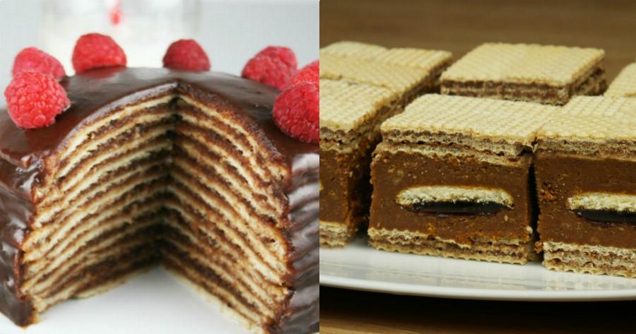 Σοκολατένιο γλυκό με γκοφρέτες: Εύκολο, ελαφρύ και έτοιμο σε 10 λεπτά