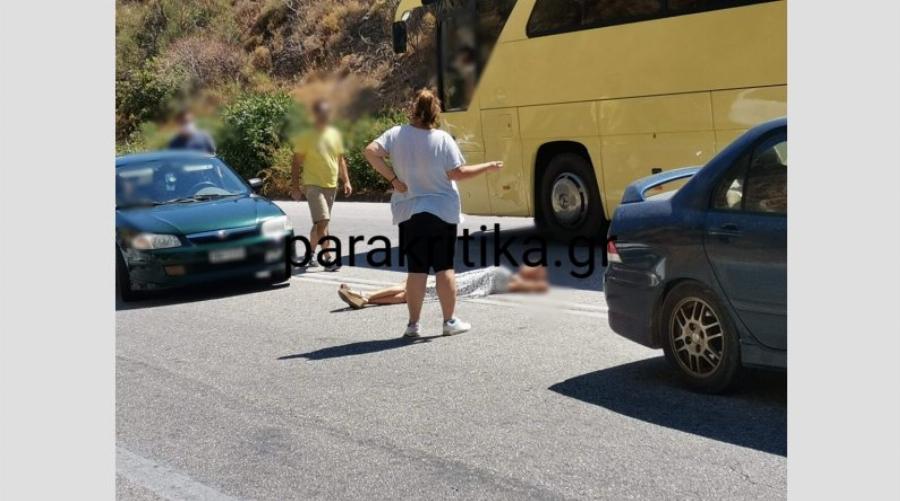 Γυναίκα Κρήτη: Γυναίκα ξάπλωσε στη μέση της εθνικής οδού – Έκπληκτοι οι διερχόμενοι