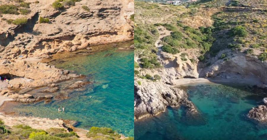 45 λεπτά από την Αθήνα με γαλαζοπράσινα νερά, δεν πληρώνεις για να κολυμπήσεις, ιδανική για ζευγάρια και έχει αστείο όνομα