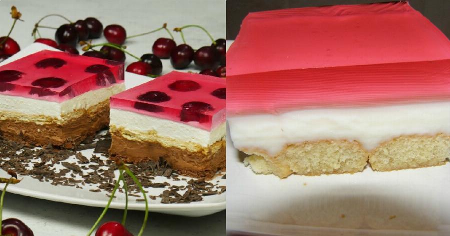 Το πιο δροσιστικό μπισκοτογλυκό με ζελέ κεράσι, για το καλοκαίρι