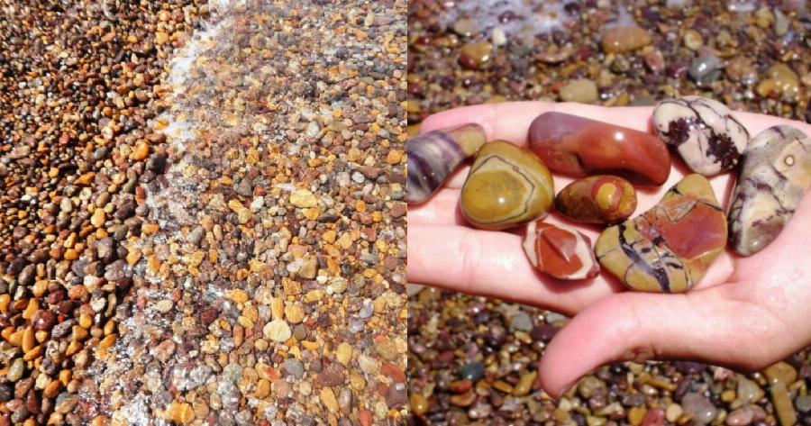 Είναι γεμάτη με σπάνια πολύχρωμα βότσαλα που απαγορεύεται να κλέψεις, κολυμπάς δωρεάν και περνάς με μπάτζετ 10€