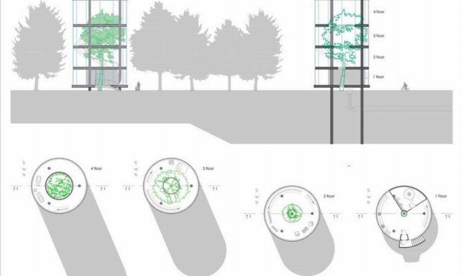 Είναι όλο από γυαλί, έχει χτιστεί γύρω από ένα δέντρο, χωράει 3 οικογένειες, τους πήρε 90 μέρες και κόστισε 100.000 ευρώ