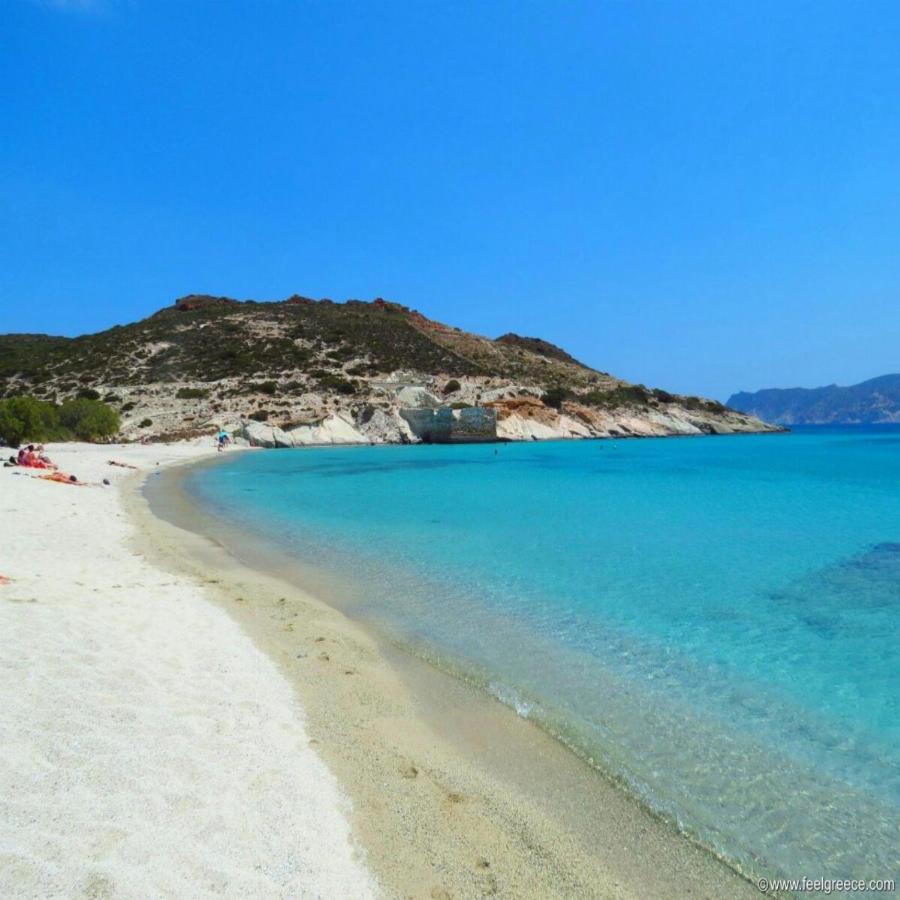 Παραλία με λευκή χοντρή άμμο σαν της  Καραϊβικής, φυσική σκιά και φθηνές ταβέρνες για ψαράκι