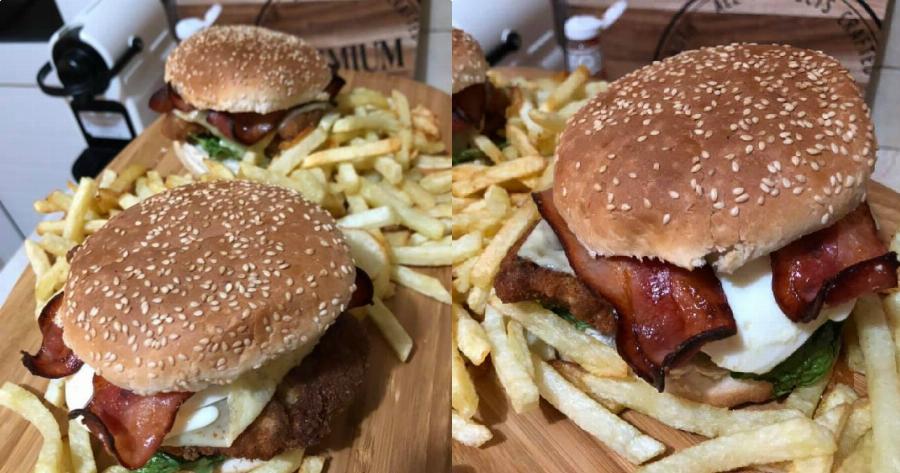 Σπιτικά burger: Φτιάξτε τα με κοτόπουλο, μπέικον και τηγανιτές πατάτες