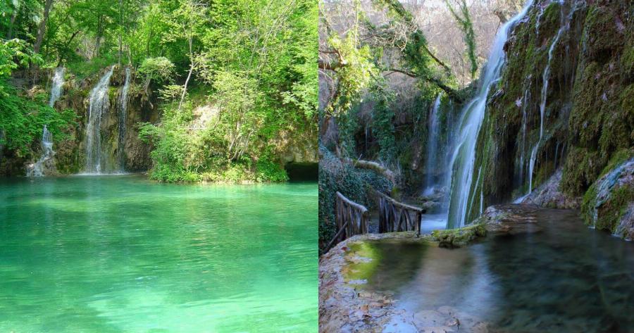 Ελληνική γαλάζια λίμνη: Καταρράκτες με εξωτικά νερά και δέντρα που φτάνου τόσο ψηλά που το φως περνάει δύσκολα