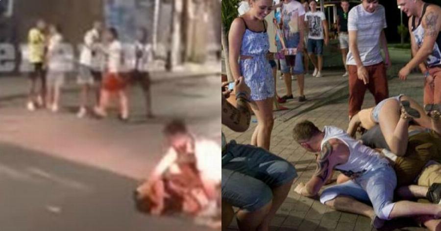 Λαγανάς επεισόδια: Τρελό ξύλο από μεθυσμένους Βρετανούς σε βίντεο που κόβει την ανάσα