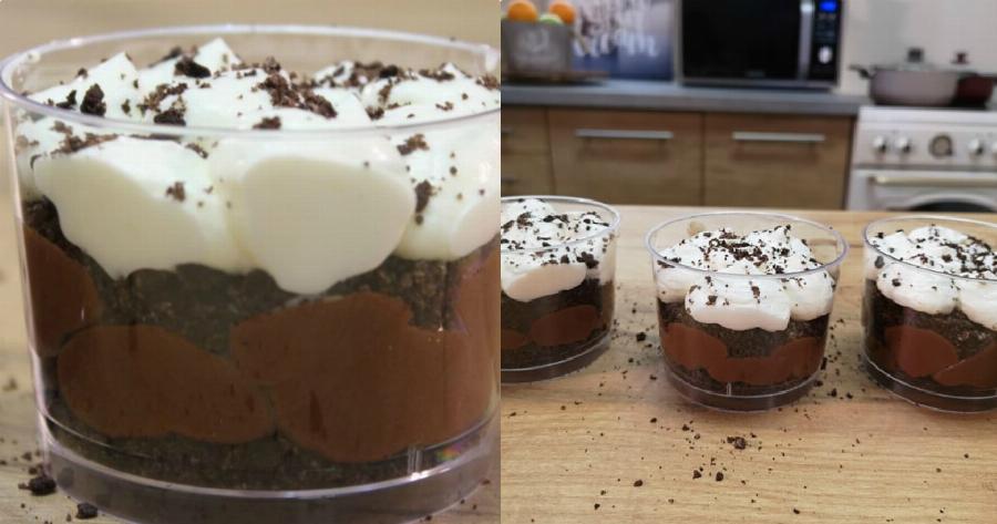 Ατομικό γλυκό σε ποτήρι: Με Oreo και 3 υλικά, έτοιμο σε 10 λεπτά