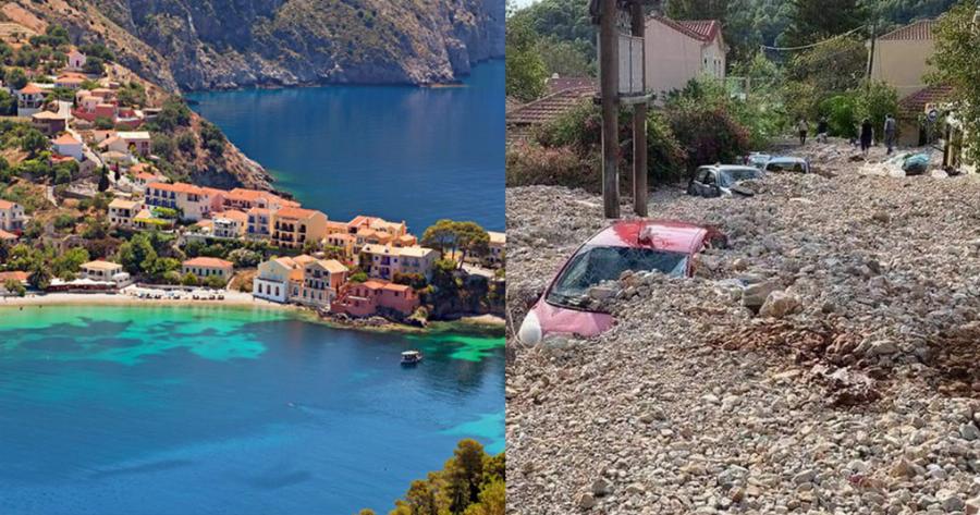 Άσσος Κεφαλονιά: «Έσβησε» από το χάρτη με πέτρες και λάσπη να θάβουν το χωριό – Εικόνες που προκαλούν θλίψη