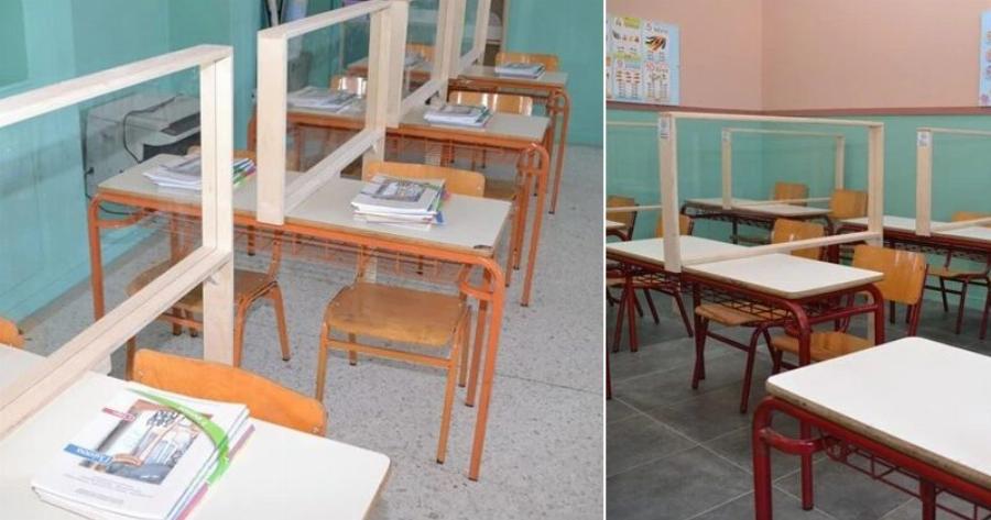 Σχολεία μέτρα: Πλέξιγκλας στα θρανία και θερμικές πύλες εισόδου – Εικόνες από σχολεία