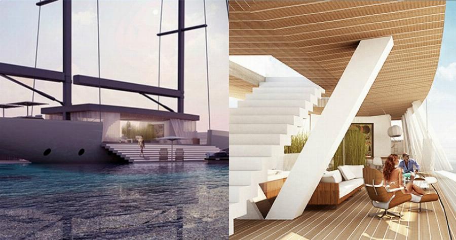 Πλωτό παλάτι: Είναι 55 μέτρα, χωράει 12 άτομα, είναι πιο πολυτελές από 6στερο ξενοδοχείο και έχει γυάλινους τοίχους