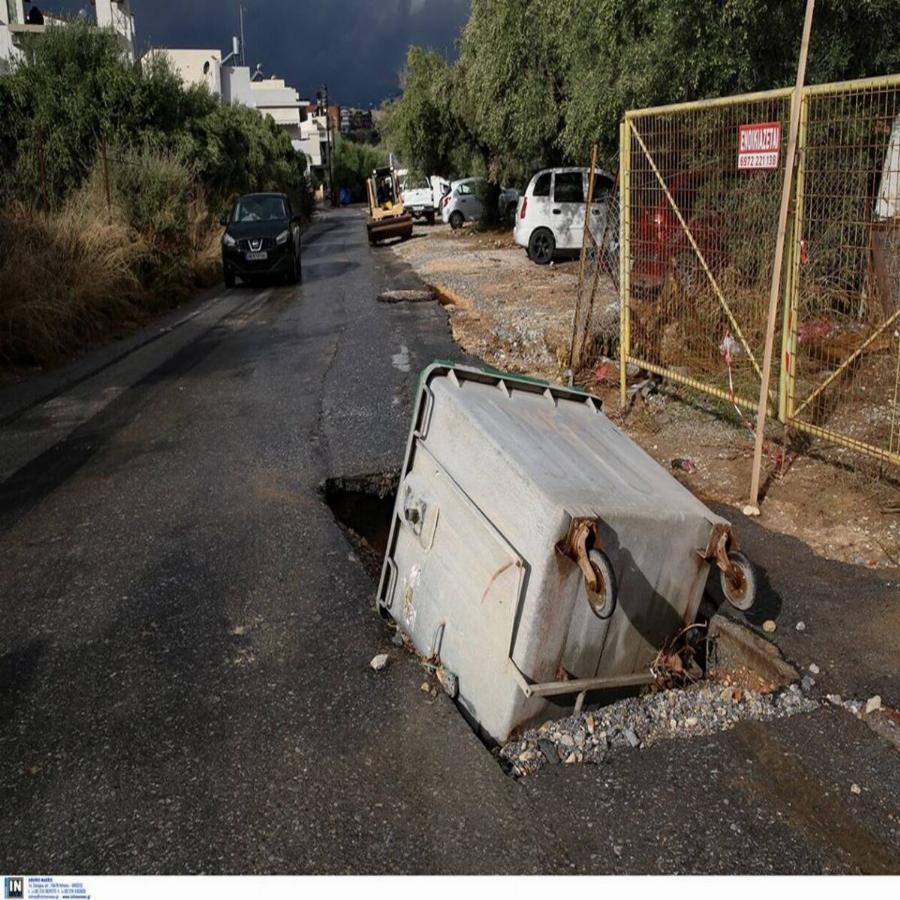 Κακοκαιρία Ηράκλειο: Εικόνες καταστροφής στην Κρήτη – Οι δρόμοι έχουν γίνει ποτάμια