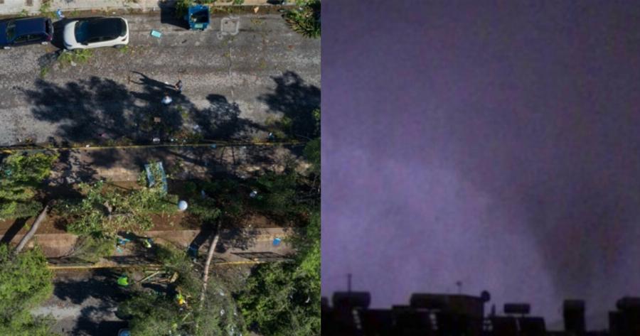 Νέο Ηράκλειο ανεμοστρόβιλος: Φωτογραφίες από το καιρικό φαινόμενο που σάρωσε την περιοχή