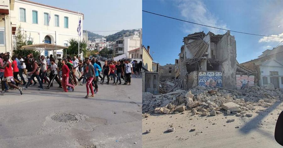 Σάμος μετανάστες: Έκαναν πλιάτσικο σε μαγαζιά την ώρα που χτύπησε ο σεισμός (βίντεο)