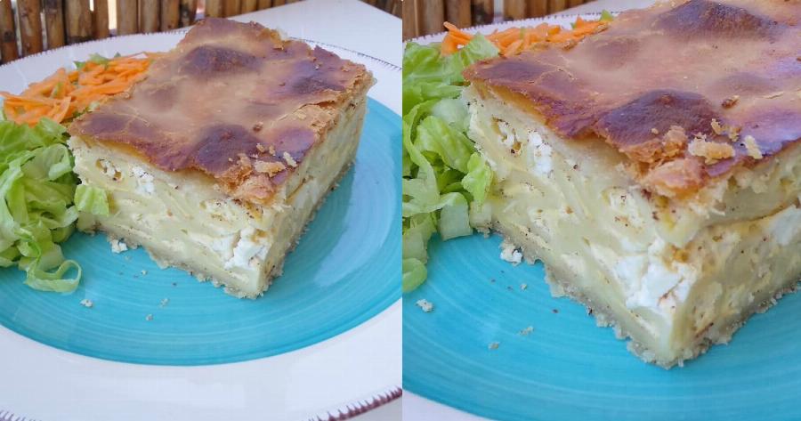 Χωριάτικη πίτα με μπόλικο τυράκι και μακαρόνια: Υπέροχη αλμυρή συνταγή