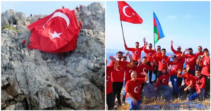 Ίμια: Τούρκοι ύψωσαν τεράστια σημαία σε βραχονησίδα απέναντι από τα Ίμια