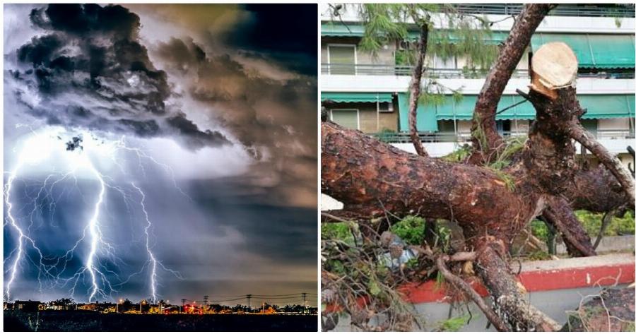 Νέο Ηράκλειο καταιγίδα: Η σοκαριστική στιγμή που η καταιγίδα χτυπάει την περιοχή