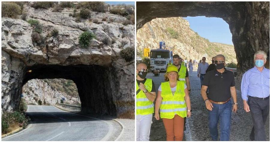 Τρύπες Καραμανλή: Αποκόπηκε ο επικίνδυνος βράχος 100 τόνων από τη σήραγγα
