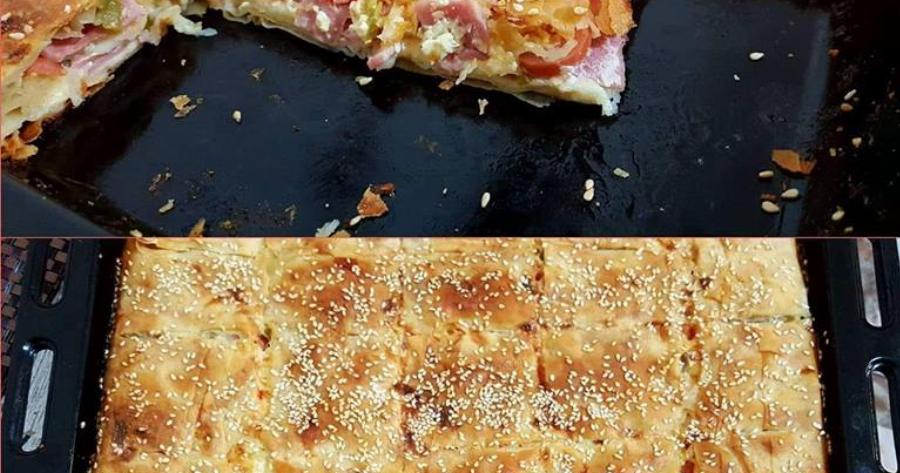 Ζαμπονοτυρόπιτα με χωριάτικο φύλλο: Με λίγα υλικά και έτοιμη στο πι και φι