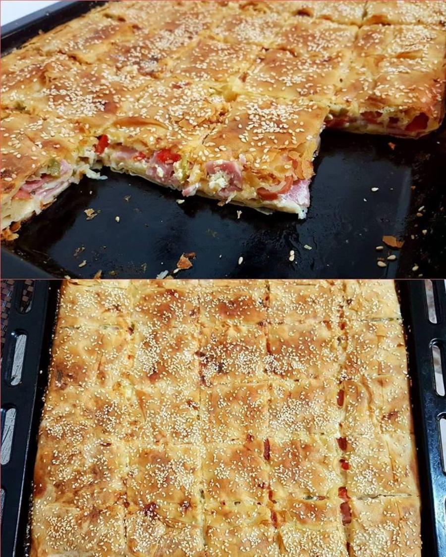 Ζαμπονοτυρόπιτα με χωριάτικο φύλλο: Με λίγα υλικά και έτοιμη στο πι και φι