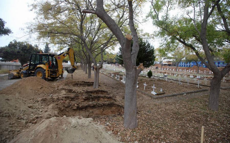 Τάφοι στη Θεσσαλονίκη: Σκάβονται νέοι τάφοι για τα θύματα του κορονοϊού – Σοκάρουν οι φωτογραφίες