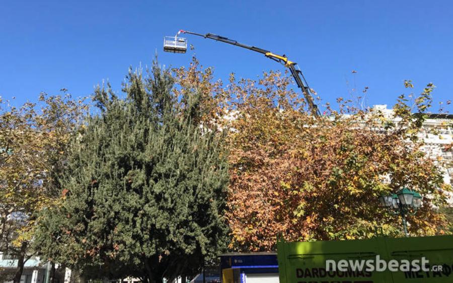 Πλατεία Συντάγματος: Ξεκίνησε ο χριστουγεννιάτικος στολισμός – Οι εργασίες θα κρατήσουν πέντε μέρες