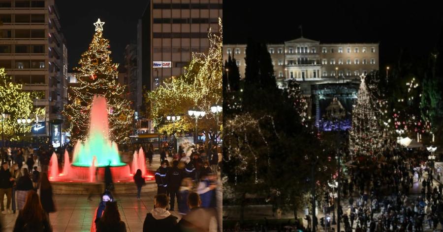 Κόσμος στο Σύνταγμα: Εικόνες χαλάρωσης από το στολισμένο Σύνταγμα – Η πλατεία γέμισε από κόσμο (video)