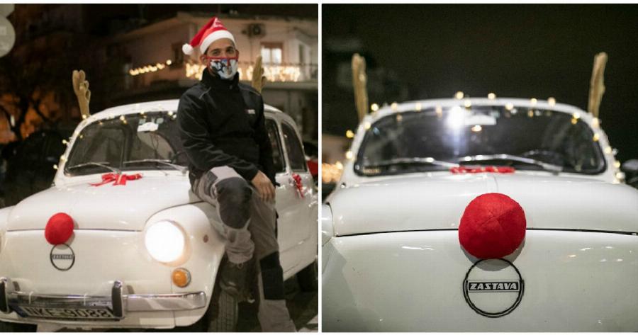 Θεσσαλονίκη αυτοκίνητο: Ιδιοκτήτης στόλισε την αντίκα του σαν το Ρούντολφ το ελαφάκι