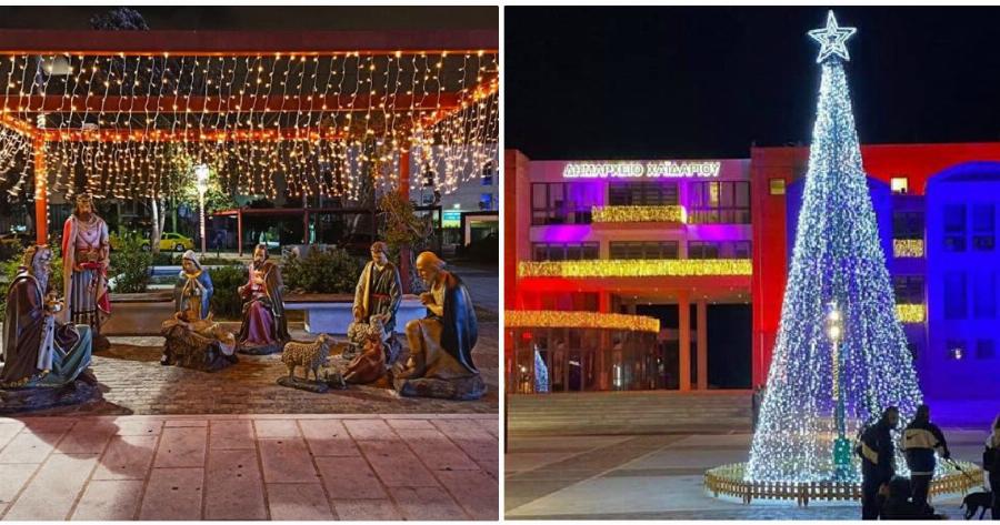 Χαϊδάρι: Φωταγωγήθηκε το χριστουγεννιάτικο δέντρο έξω από το Δημαρχείο – Δείτε τις φωτογραφίες