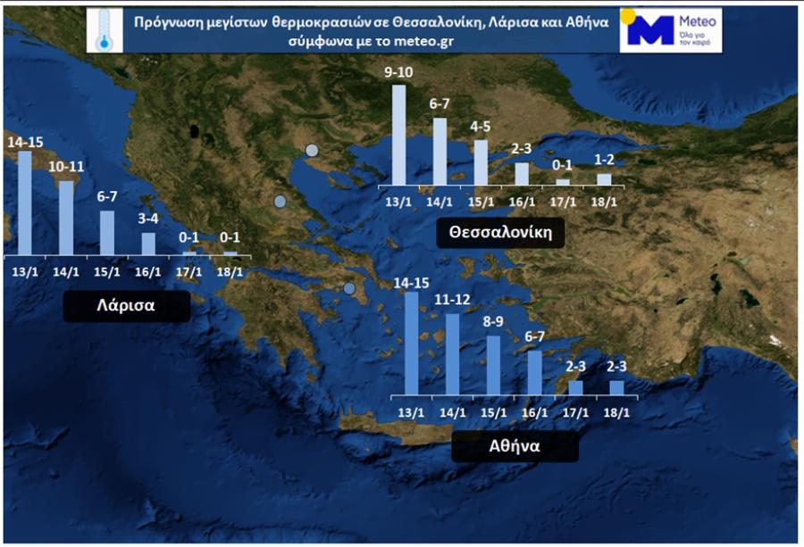 Κακοκαιρία «Λέανδρος»: Ψυχρή εισβολή με χαμηλές θερμοκρασίες και χιόνια – Δείτε πού θα χτυπήσει